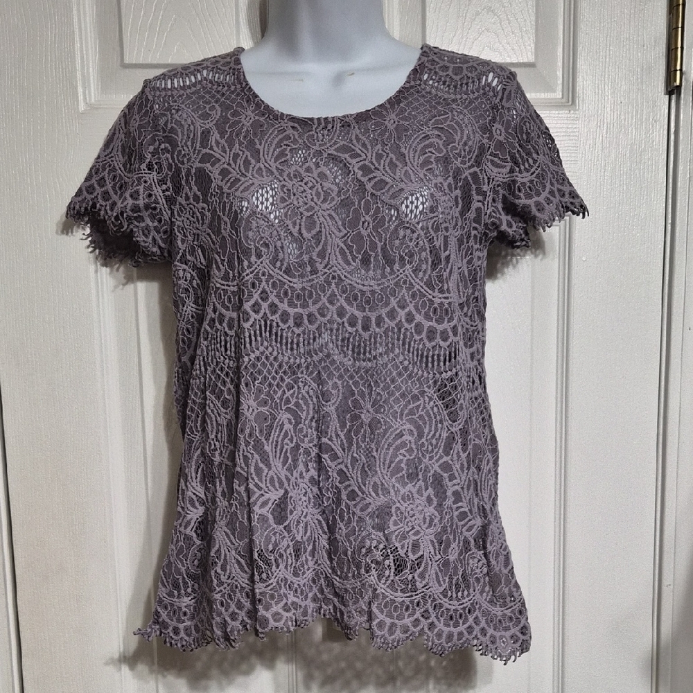 Maurices Lavender Lace Blouse